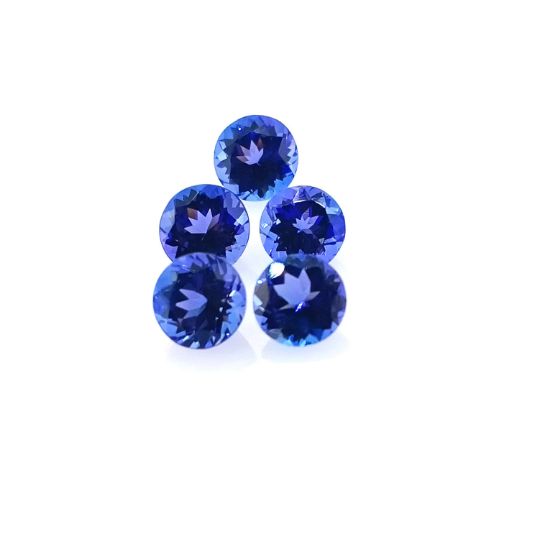 AAAA Natural Blue Tanzanite 0.55 Cts Round (TZRD005) - Bluestargemstones - -